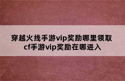 穿越火线手游vip奖励哪里领取 cf手游vip奖励在哪进入